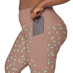 RECYCLED High Waist Pocket Leggings - 'Mint Choc Chip'