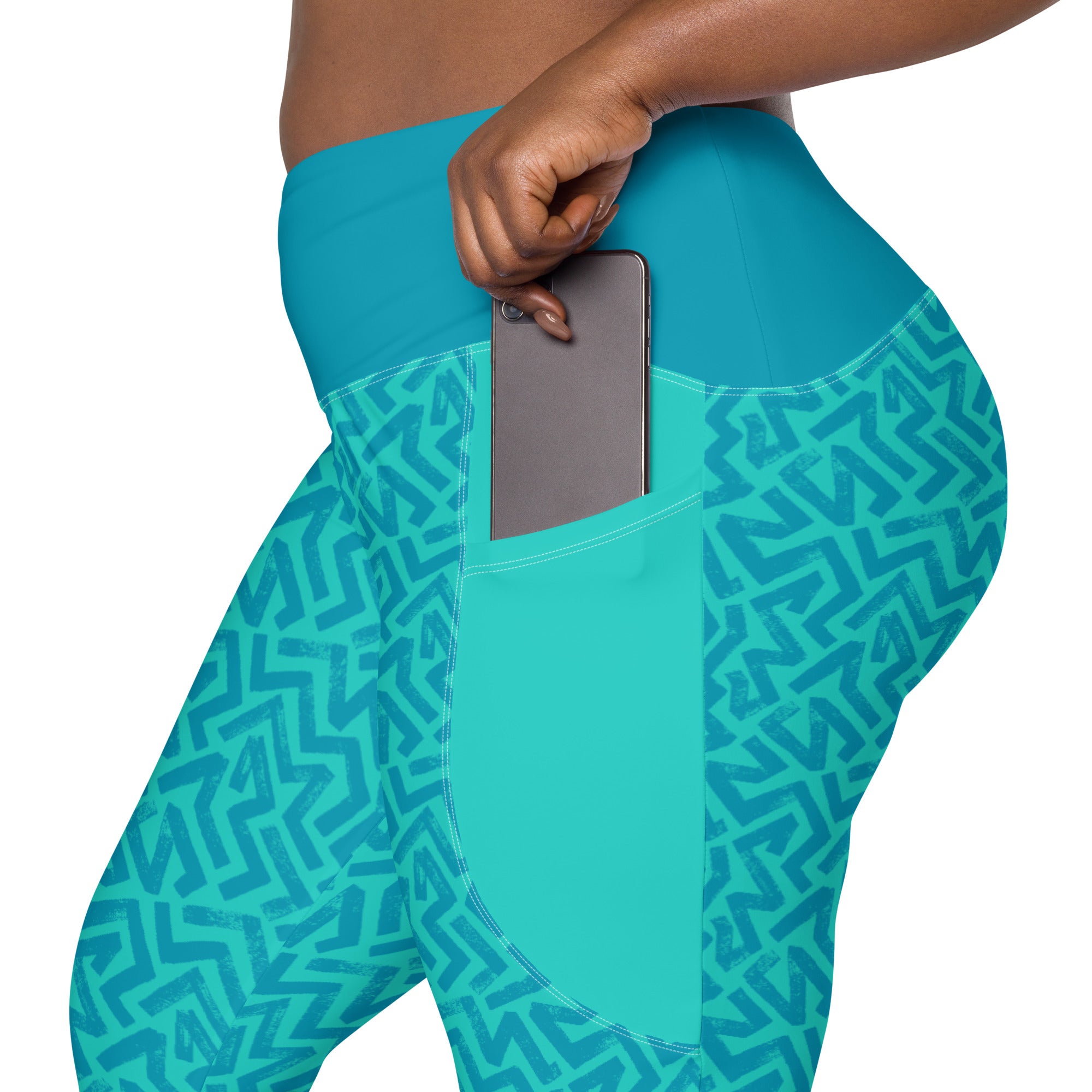 RECYCLED High Waist Pocket Leggings - 'Aquamarine'
