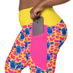 RECYCLED High Waist Pocket Leggings - 'Silly Cow'