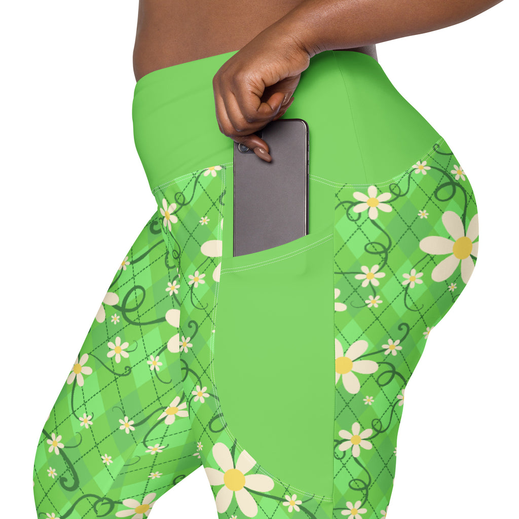 RECYCLED High Waist Pocket Leggings - 'Daisychain'