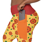 RECYCLED High Waist Pocket Leggings - 'Petal Pop'