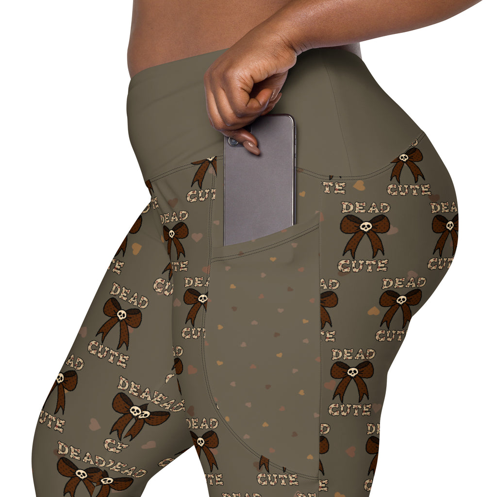 RECYCLED High Waist Pocket Leggings - 'Dead Cute'