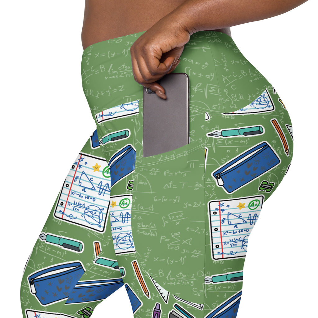 RECYCLED High Waist Pocket Leggings - 'Teacher's Pet'