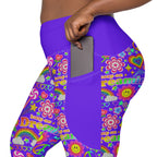 RECYCLED High Waist Pocket Leggings - 'Glitter Stickers'