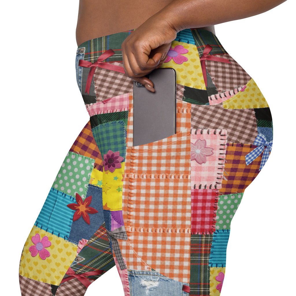 RECYCLED High Waist Pocket Leggings - 'Perfect Patchwork'
