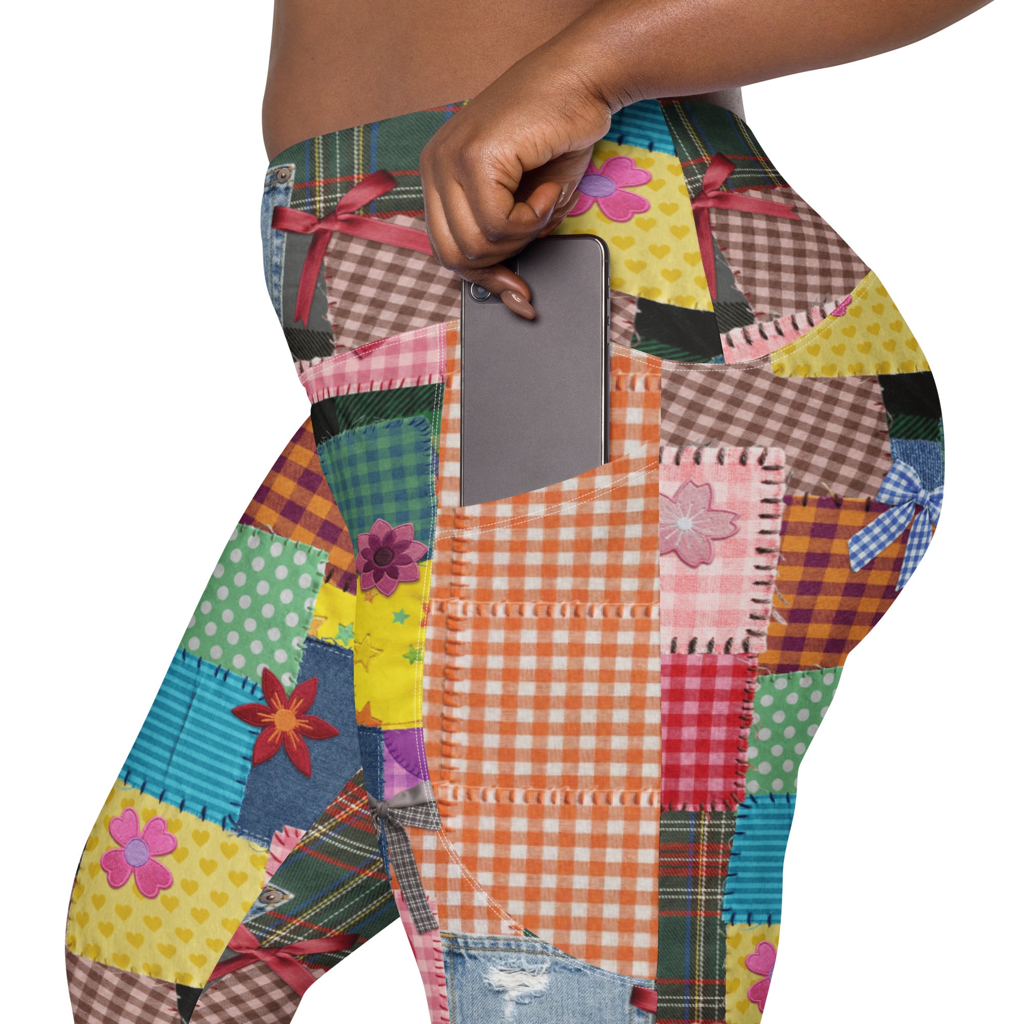 RECYCLED High Waist Pocket Leggings - 'Perfect Patchwork'