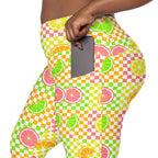 RECYCLED High Waist Pocket Leggings - 'Citrus Squares'