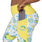 RECYCLED High Waist Pocket Leggings - 'Limonata' CUT-SEW