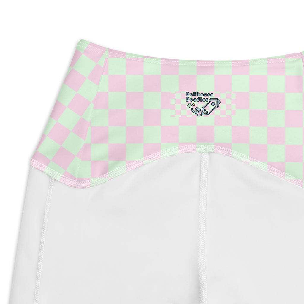 RECYCLED High Waist Pocket Leggings - 'Bubblegum Diner'