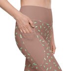 RECYCLED High Waist Pocket Leggings - 'Mint Choc Chip'
