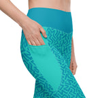 RECYCLED High Waist Pocket Leggings - 'Aquamarine'