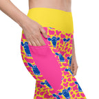 RECYCLED High Waist Pocket Leggings - 'Silly Cow'