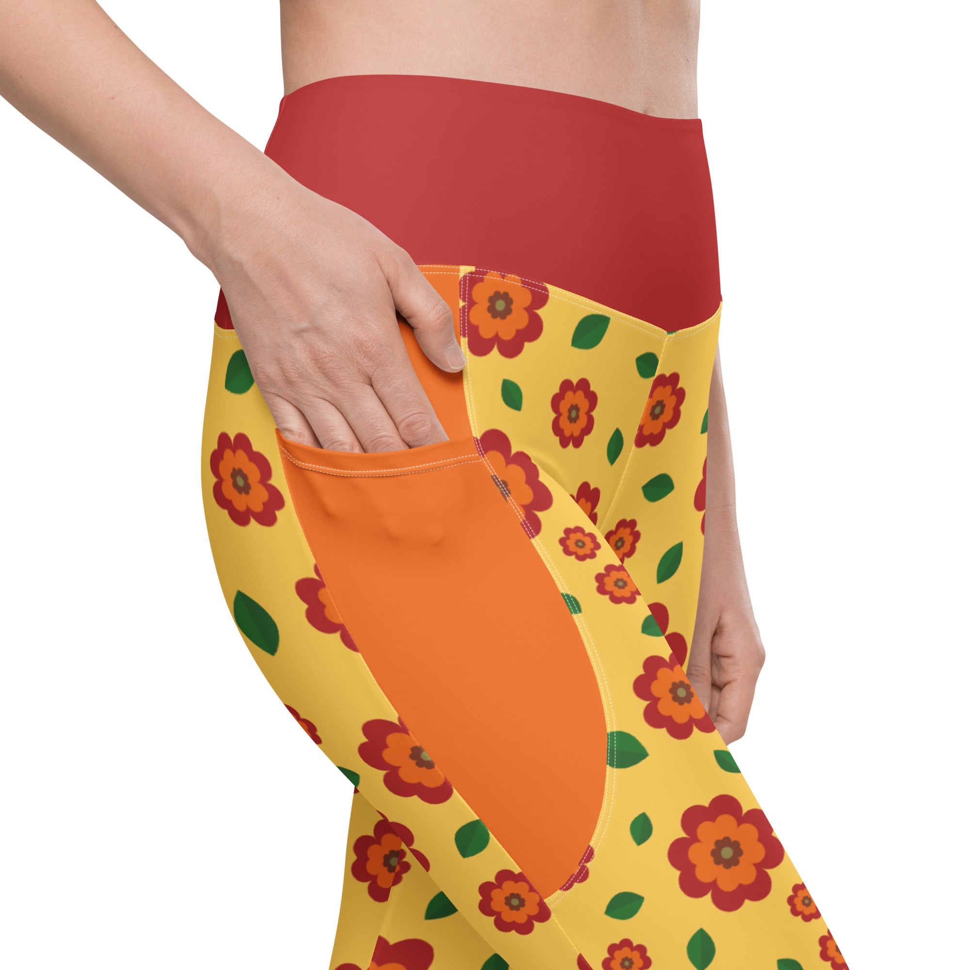 RECYCLED High Waist Pocket Leggings - 'Petal Pop'