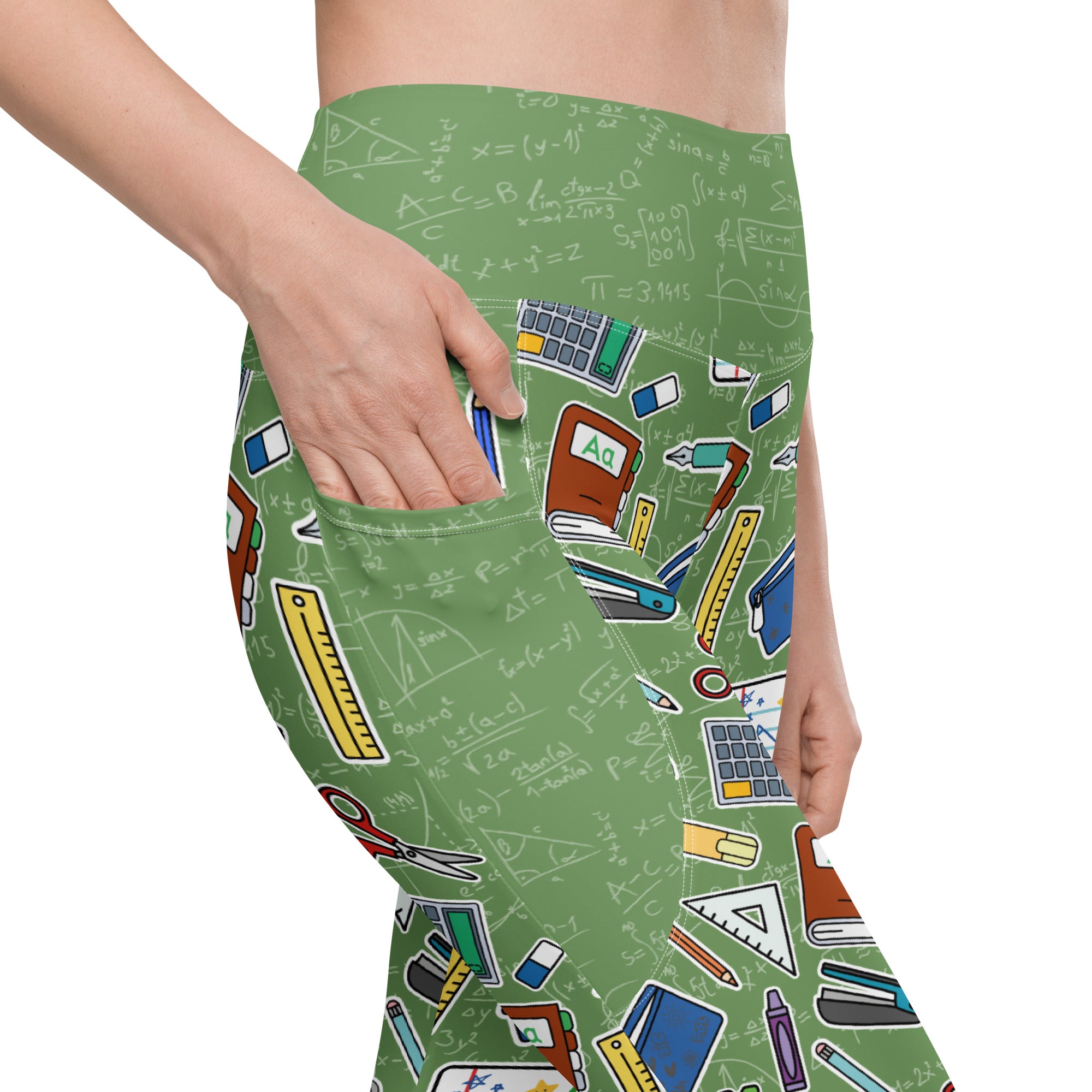RECYCLED High Waist Pocket Leggings - 'Teacher's Pet'