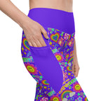 RECYCLED High Waist Pocket Leggings - 'Glitter Stickers'