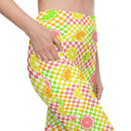 RECYCLED High Waist Pocket Leggings - 'Citrus Squares'
