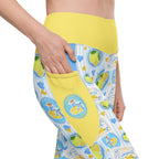 RECYCLED High Waist Pocket Leggings - 'Limonata' CUT-SEW