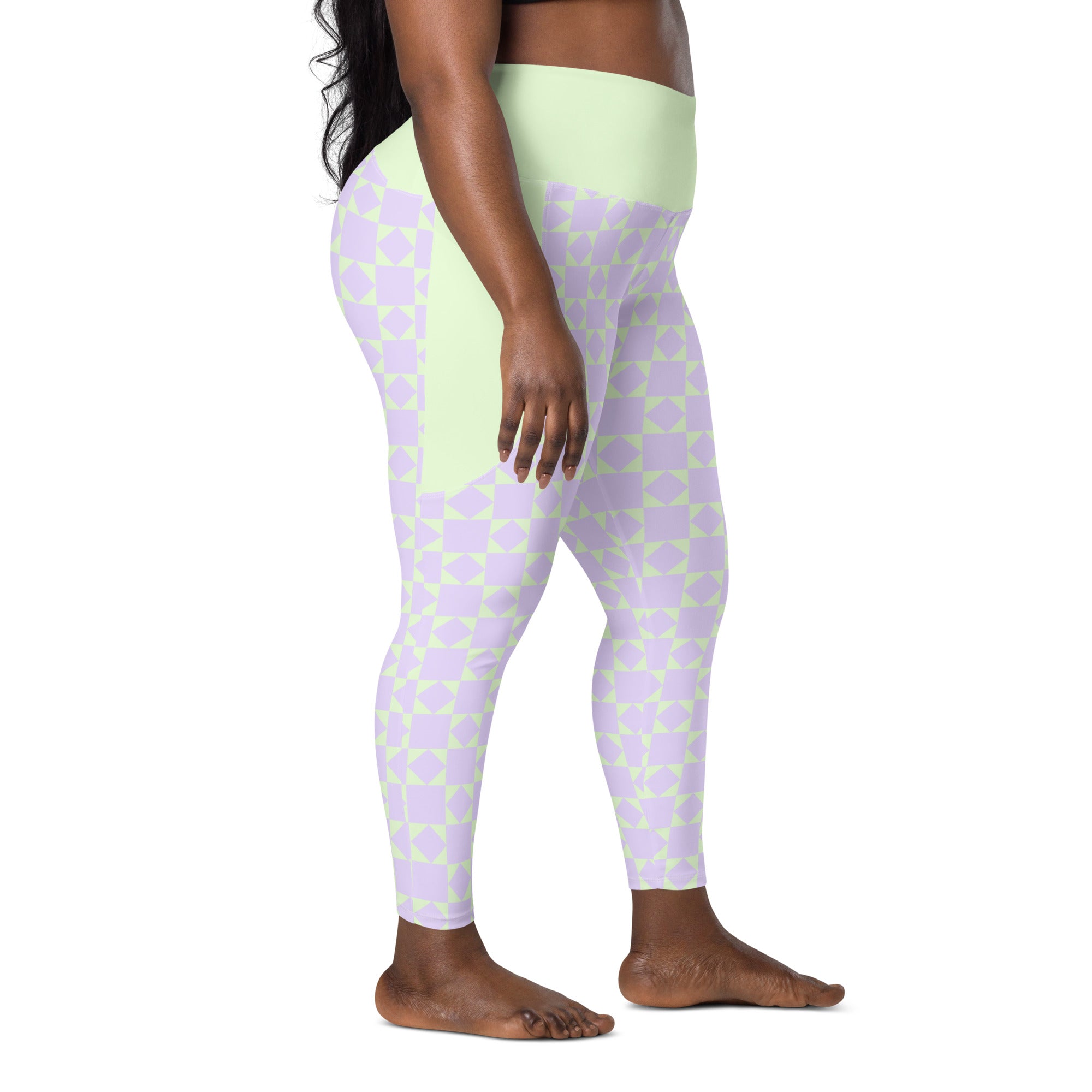 RECYCLED High Waist Pocket Leggings - 'Lilac Mint'