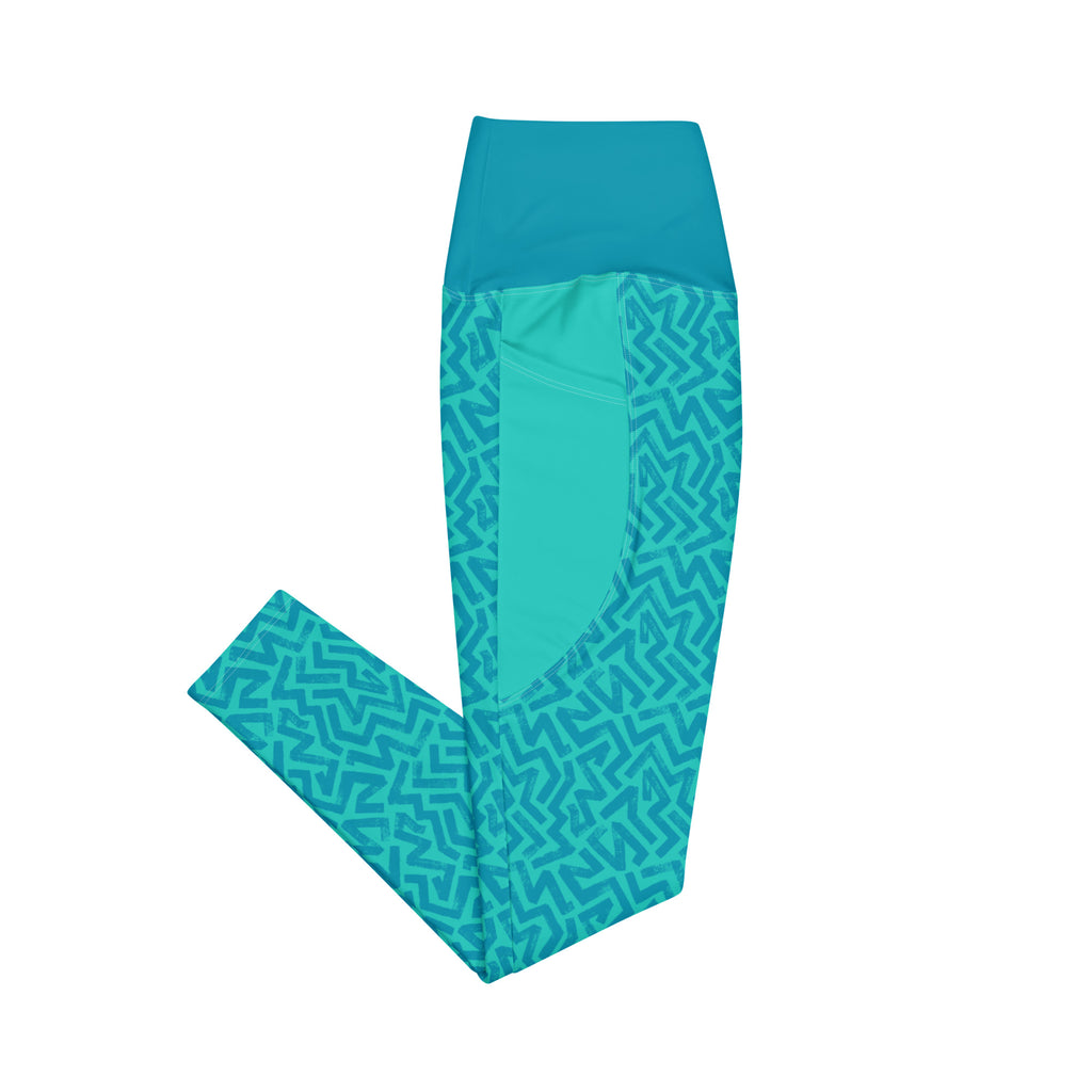 RECYCLED High Waist Pocket Leggings - 'Aquamarine'