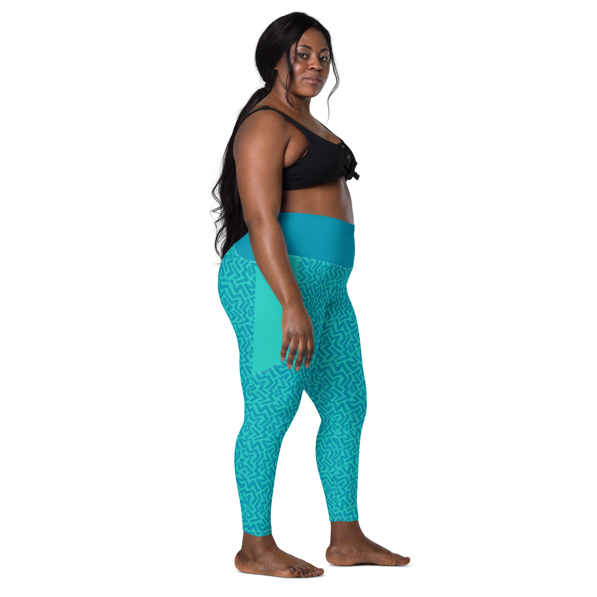 RECYCLED High Waist Pocket Leggings - 'Aquamarine'