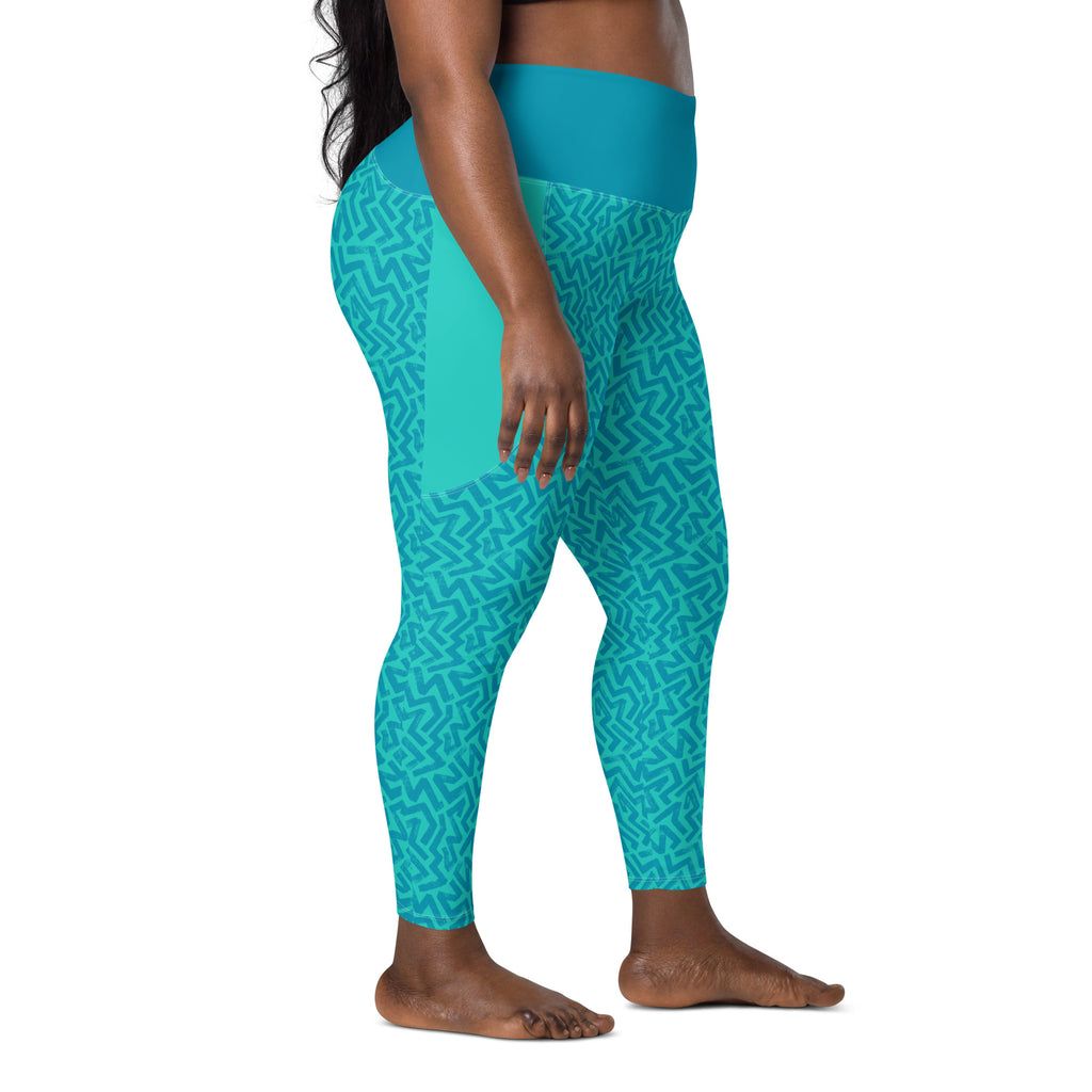 RECYCLED High Waist Pocket Leggings - 'Aquamarine'