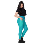 RECYCLED High Waist Pocket Leggings - 'Aquamarine'
