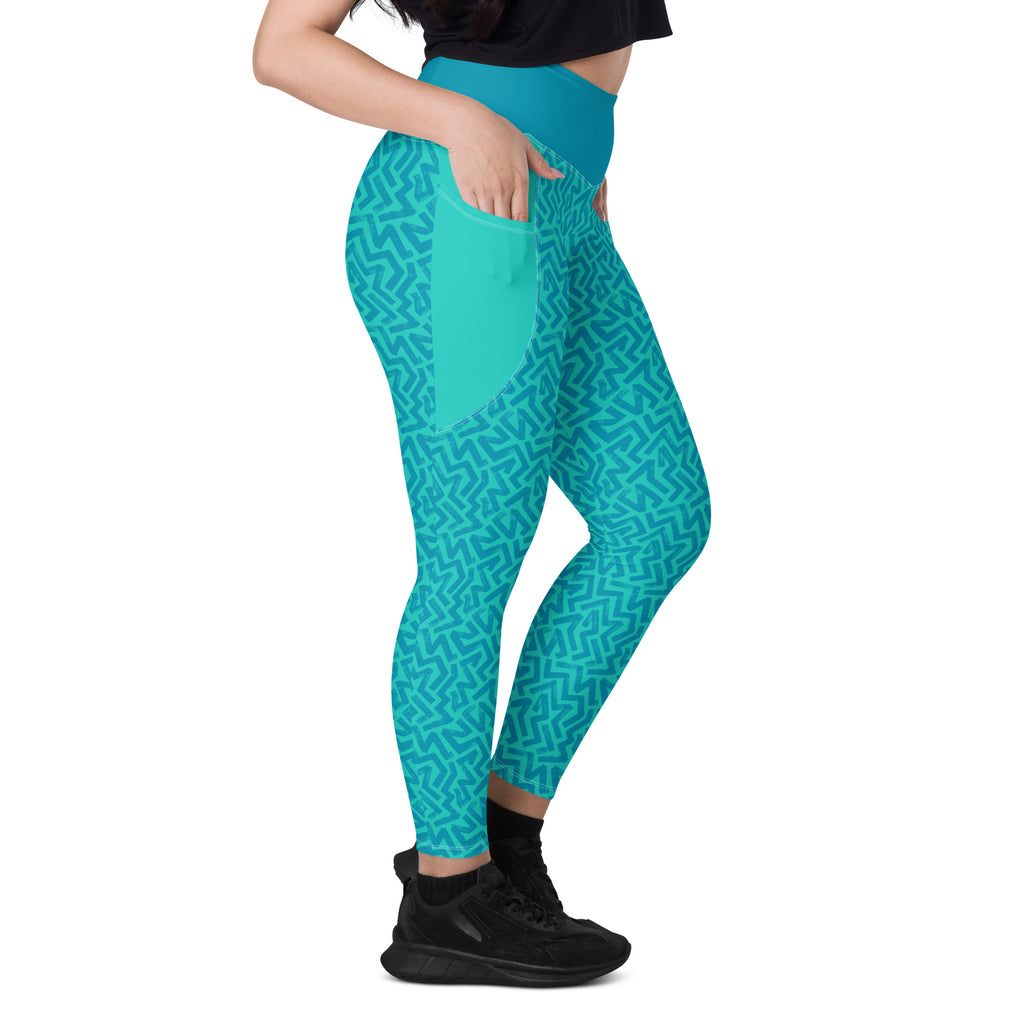 RECYCLED High Waist Pocket Leggings - 'Aquamarine'