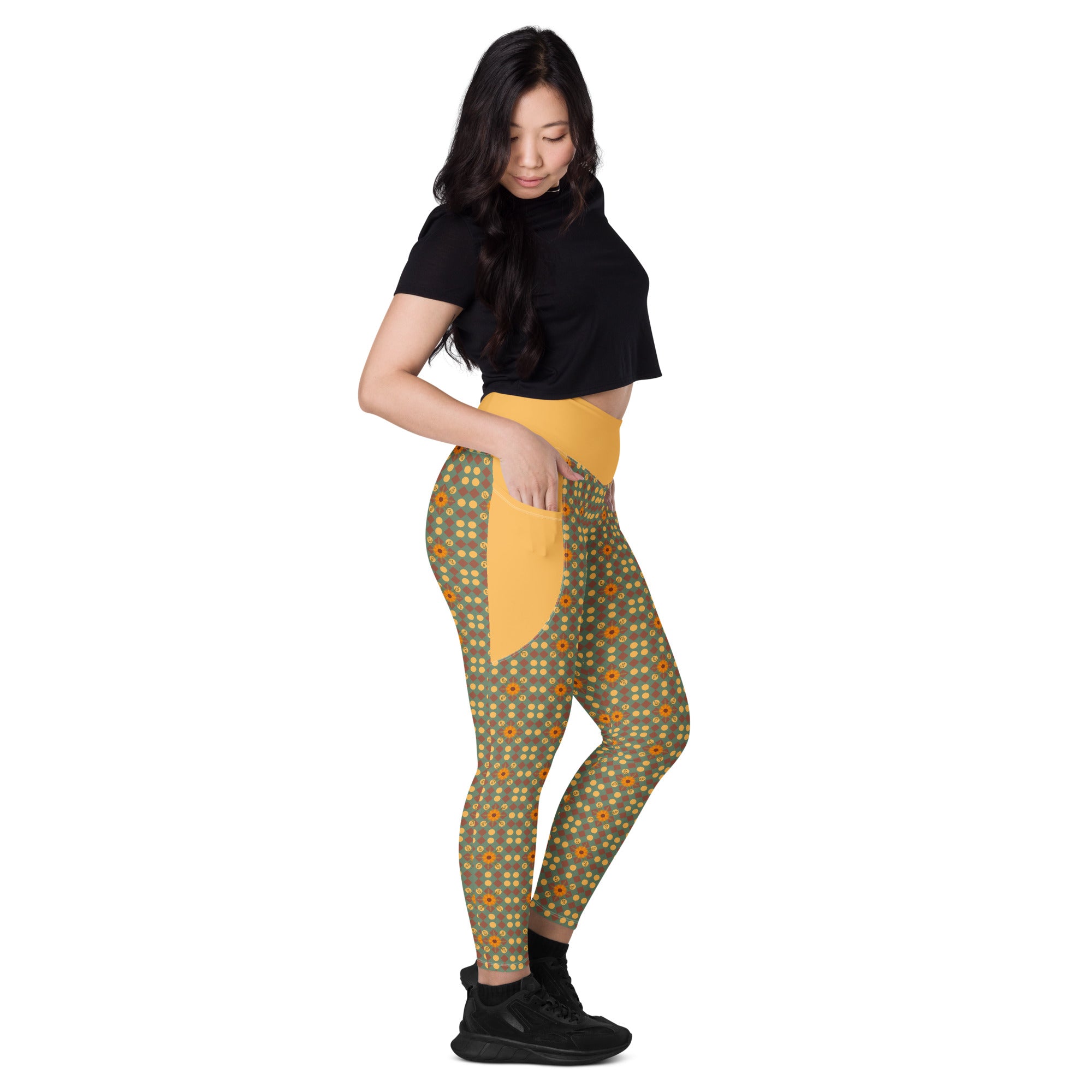 RECYCLED High Waist Pocket Leggings - 'Summertime Vintage'