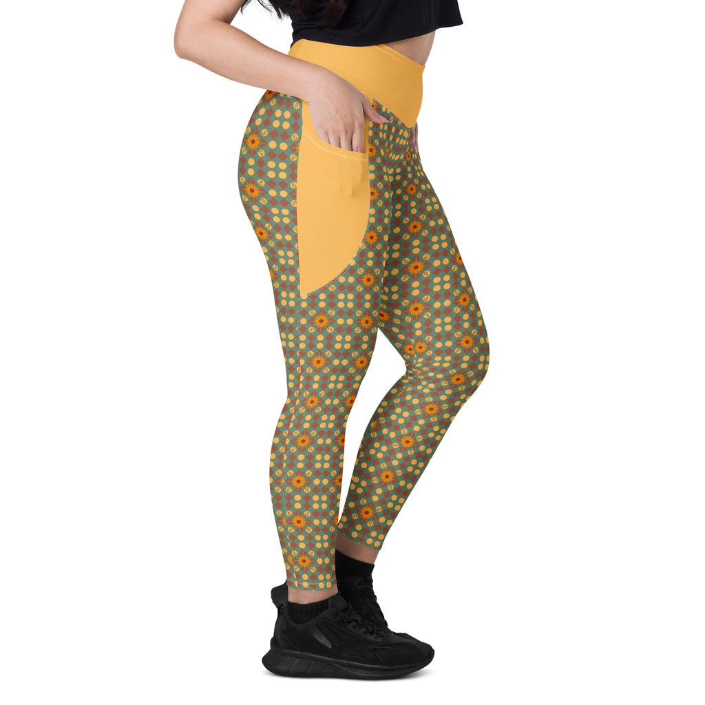 RECYCLED High Waist Pocket Leggings - 'Summertime Vintage'