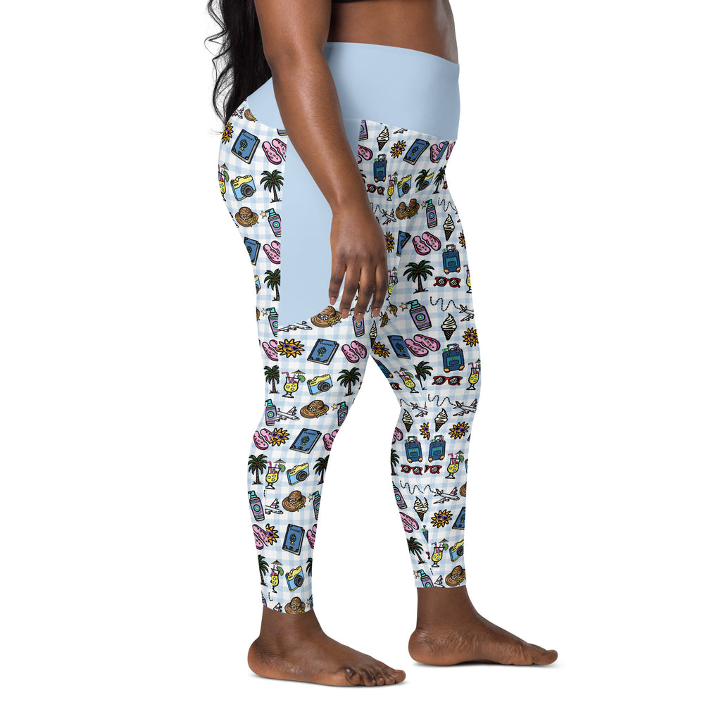 RECYCLED High Waist Pocket Leggings - 'Gingham Getaway'