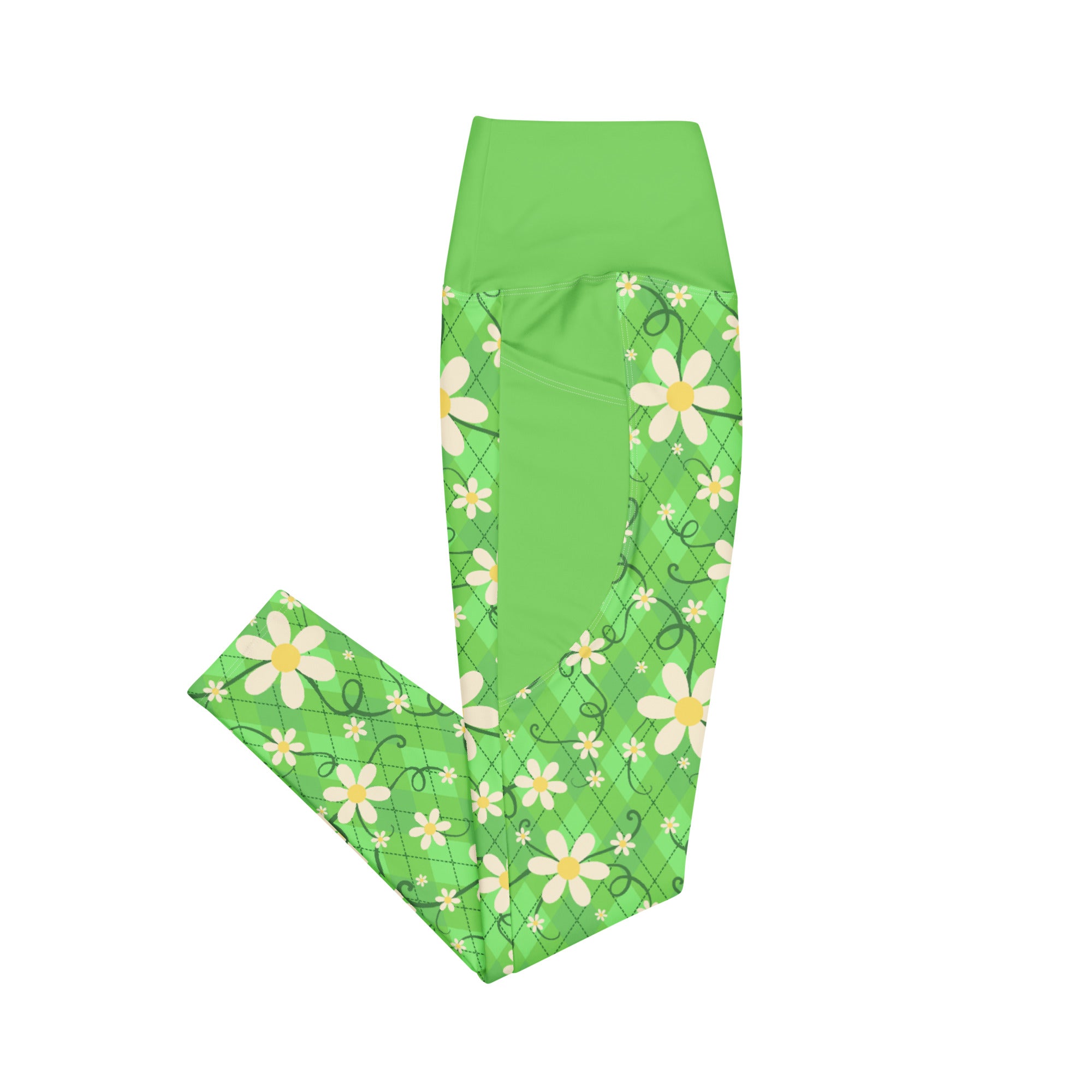 RECYCLED High Waist Pocket Leggings - 'Daisychain'