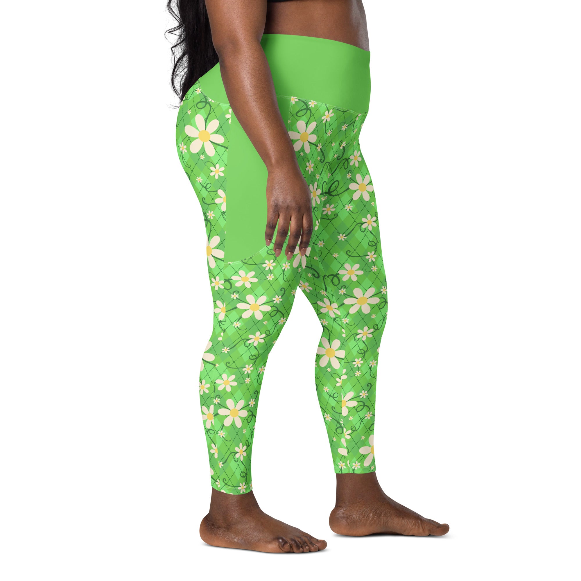 RECYCLED High Waist Pocket Leggings - 'Daisychain'