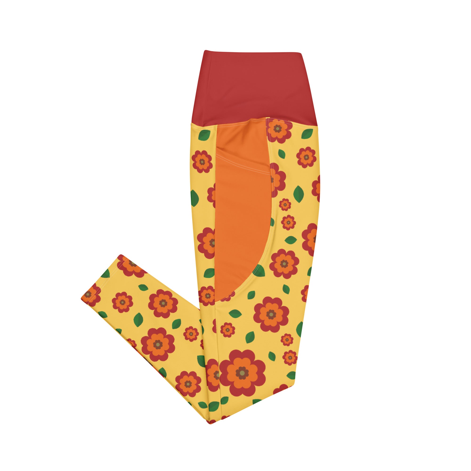 RECYCLED High Waist Pocket Leggings - 'Petal Pop'