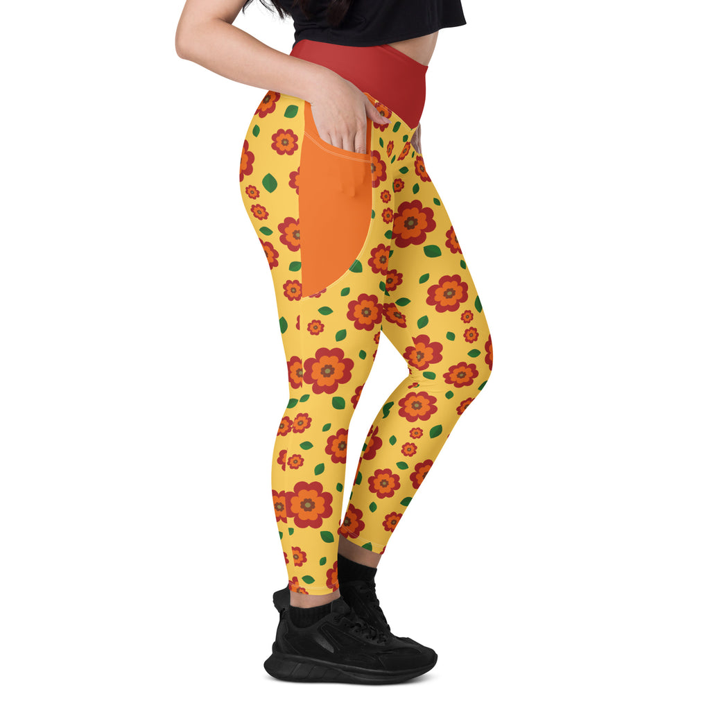 RECYCLED High Waist Pocket Leggings - 'Petal Pop'