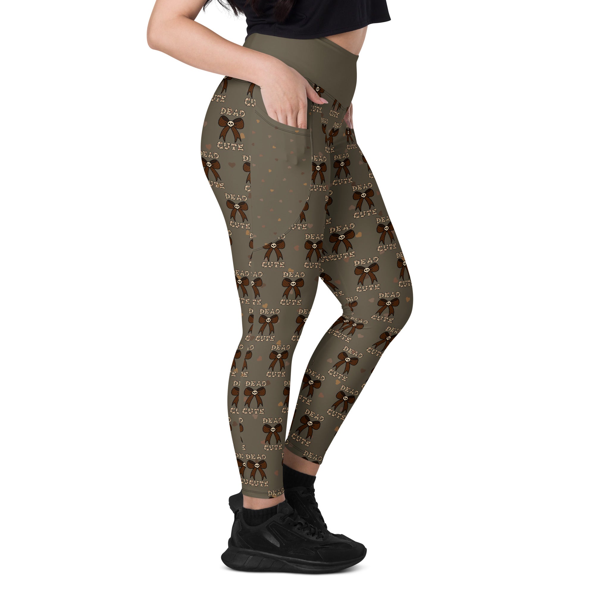 RECYCLED High Waist Pocket Leggings - 'Dead Cute'