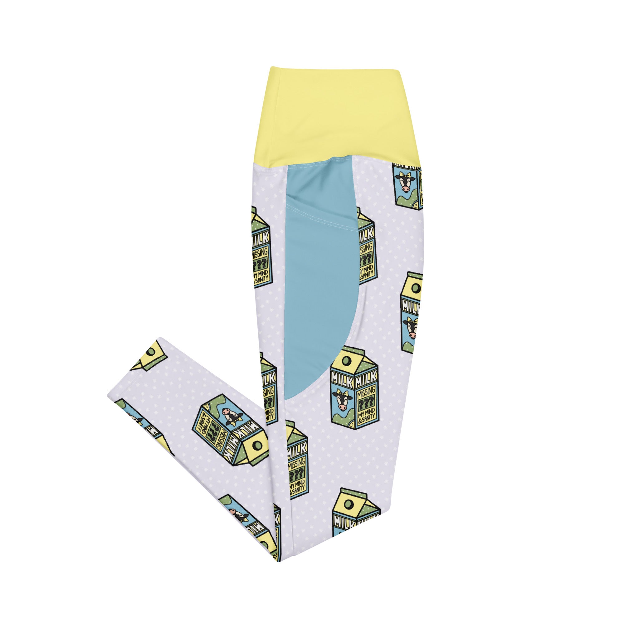 RECYCLED High Waist Pocket Leggings - 'Got Milk?'
