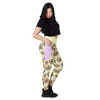 RECYCLED High Waist Pocket Leggings - 'Easter Kittens'