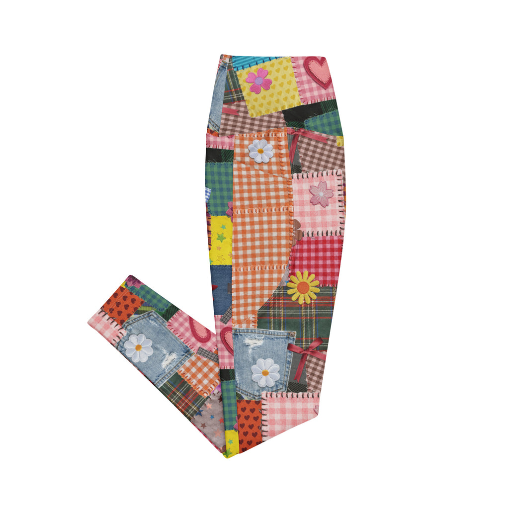 RECYCLED High Waist Pocket Leggings - 'Perfect Patchwork'