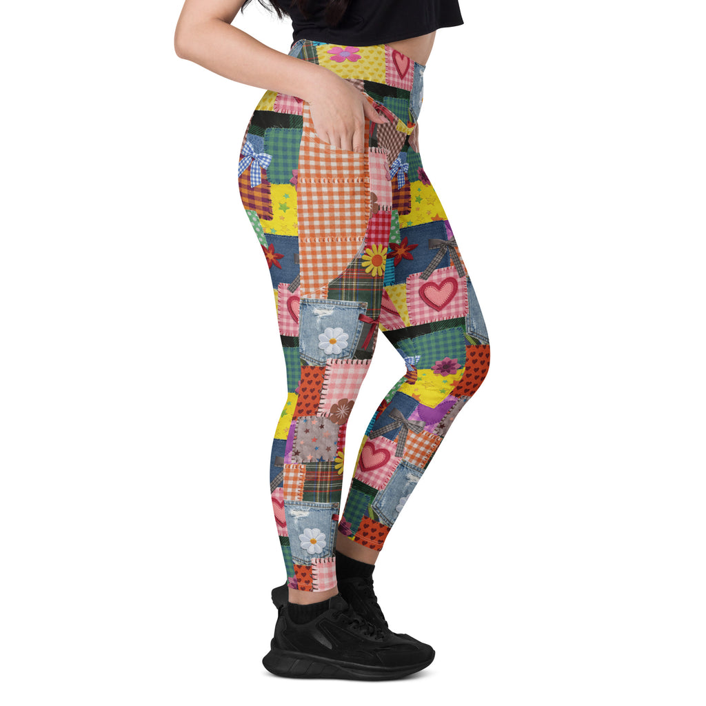 RECYCLED High Waist Pocket Leggings - 'Perfect Patchwork'