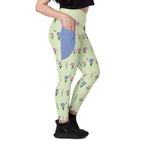RECYCLED High Waist Pocket Leggings - 'Spring Stems'