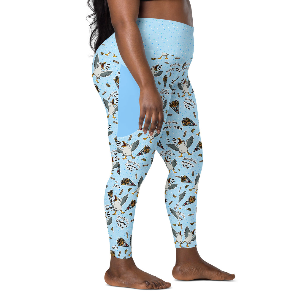 RECYCLED High Waist Pocket Leggings - 'Chippy Tea' Leggings