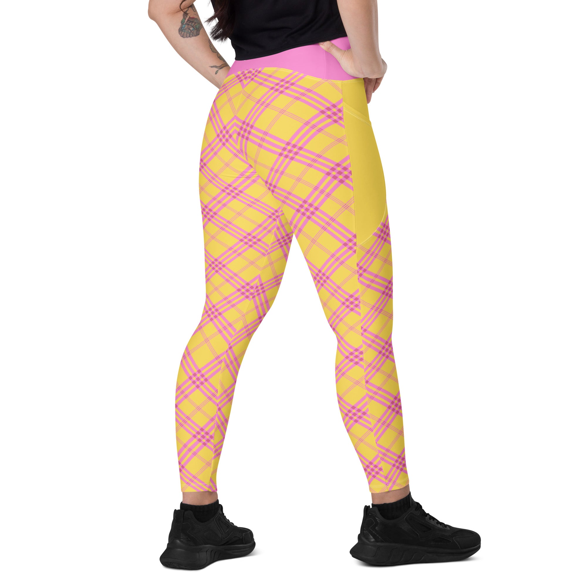 RECYCLED High Waist Pocket Leggings - 'Raspberry Ripple'