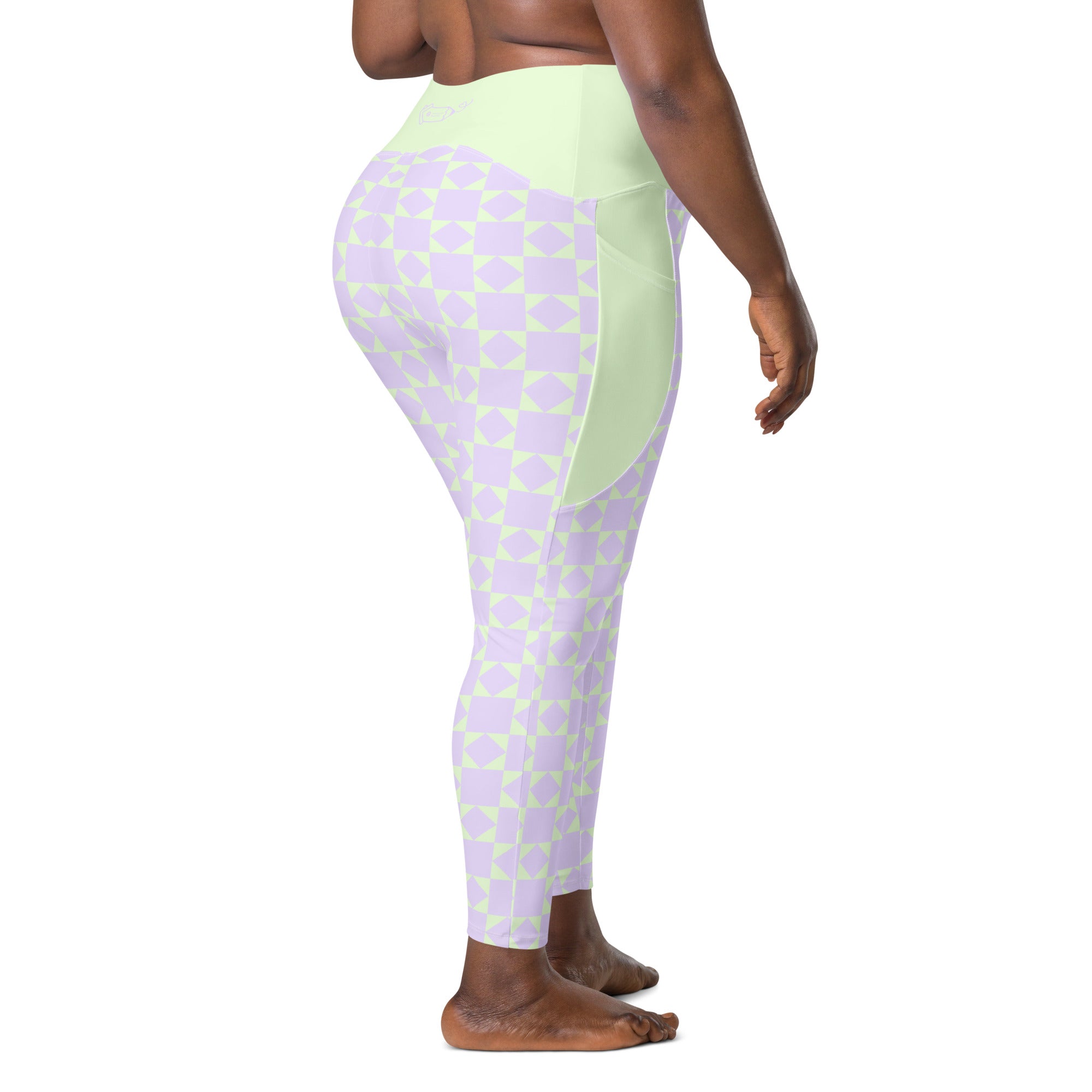 RECYCLED High Waist Pocket Leggings - 'Lilac Mint'