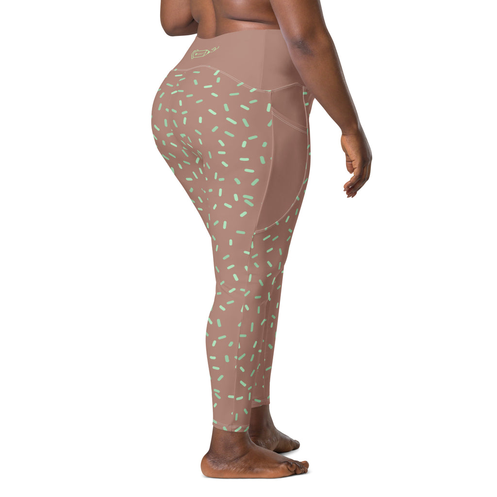 RECYCLED High Waist Pocket Leggings - 'Mint Choc Chip'
