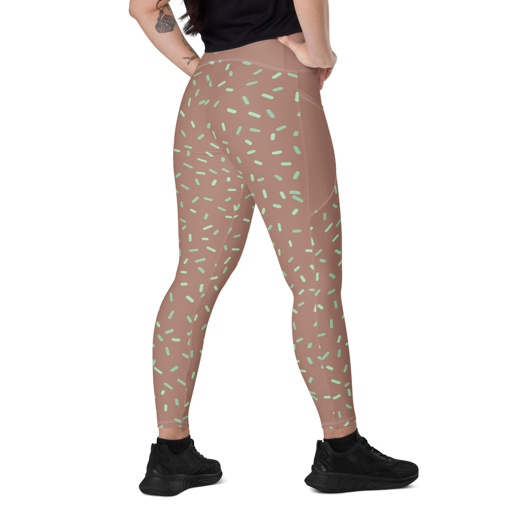 RECYCLED High Waist Pocket Leggings - 'Mint Choc Chip'