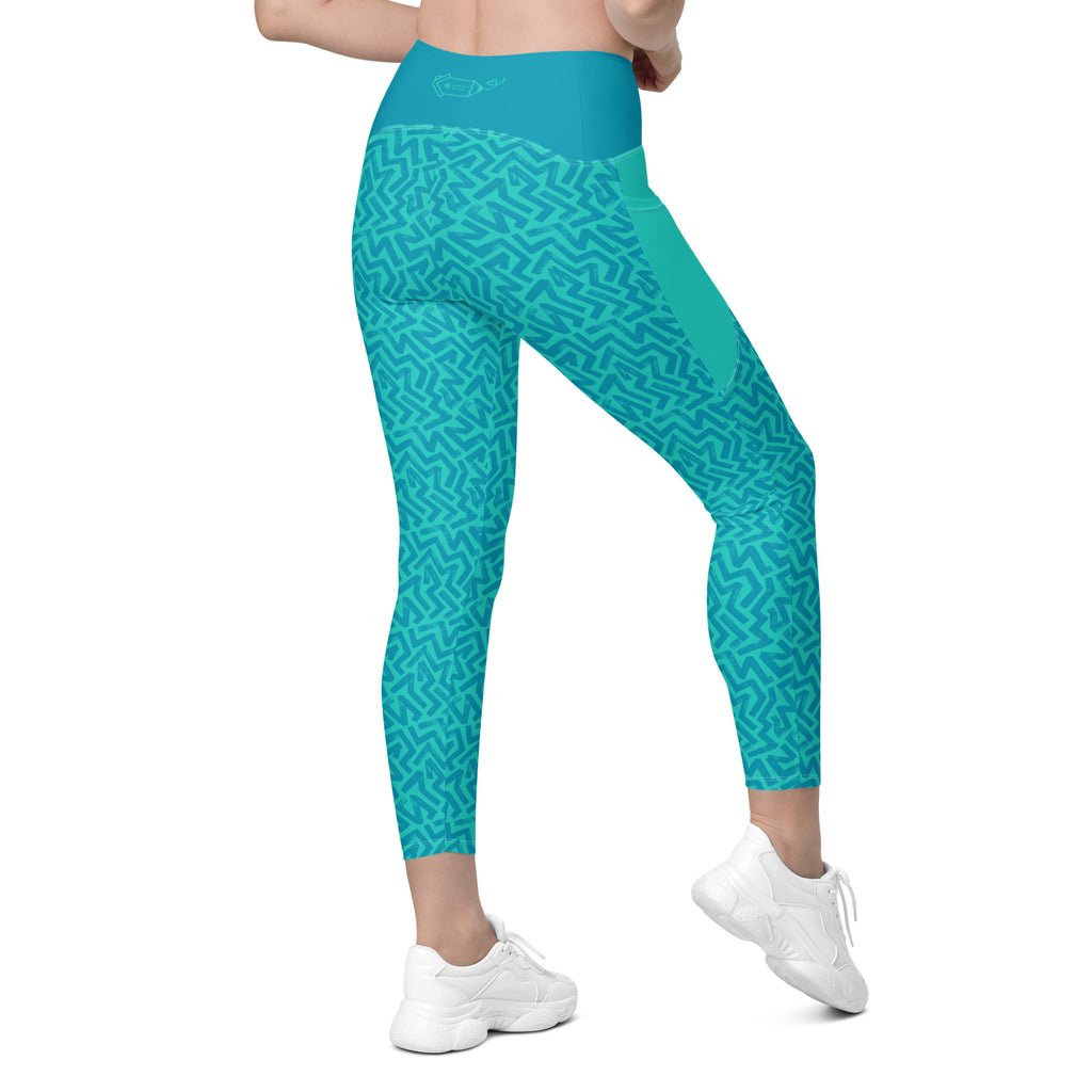 RECYCLED High Waist Pocket Leggings - 'Aquamarine'