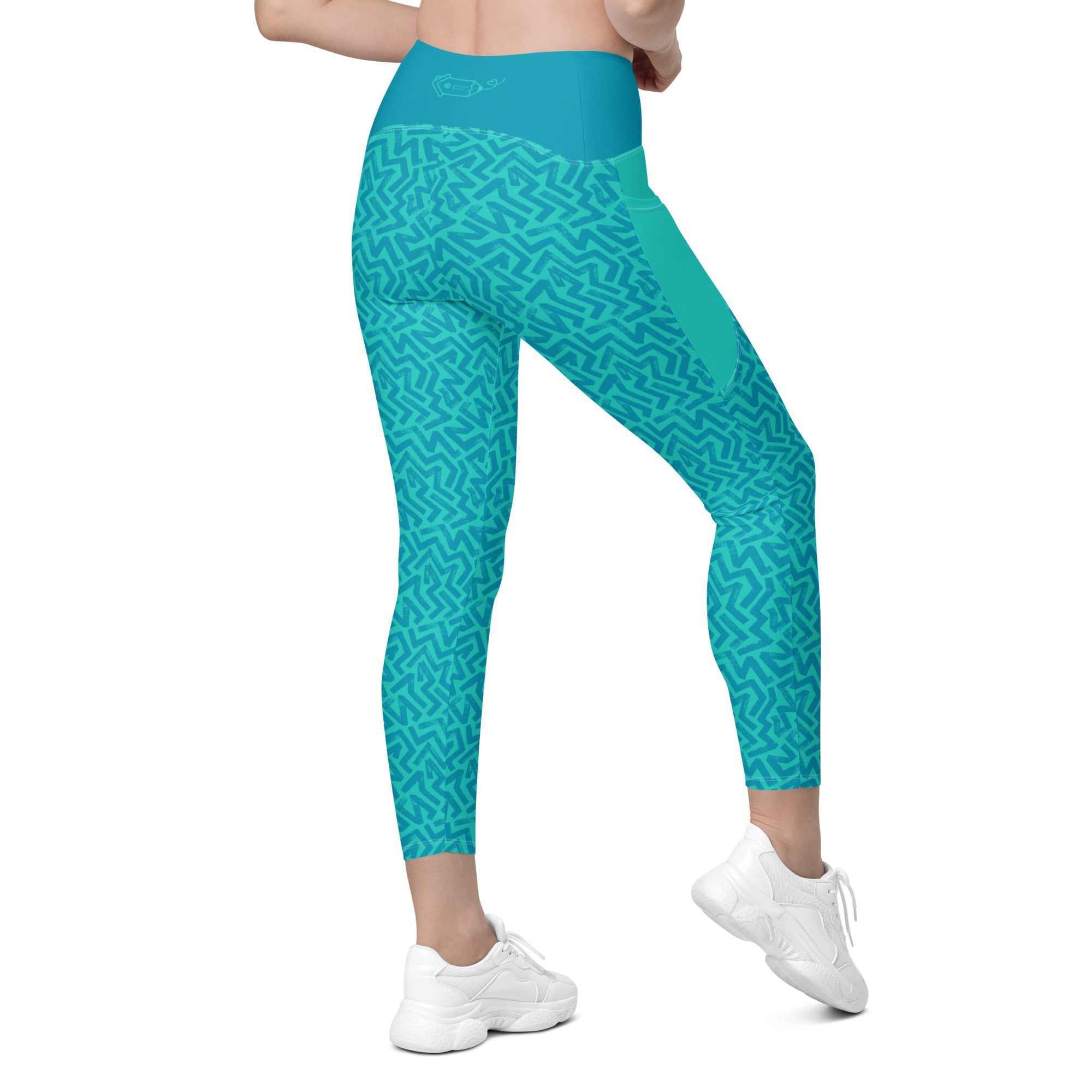 RECYCLED High Waist Pocket Leggings - 'Aquamarine'