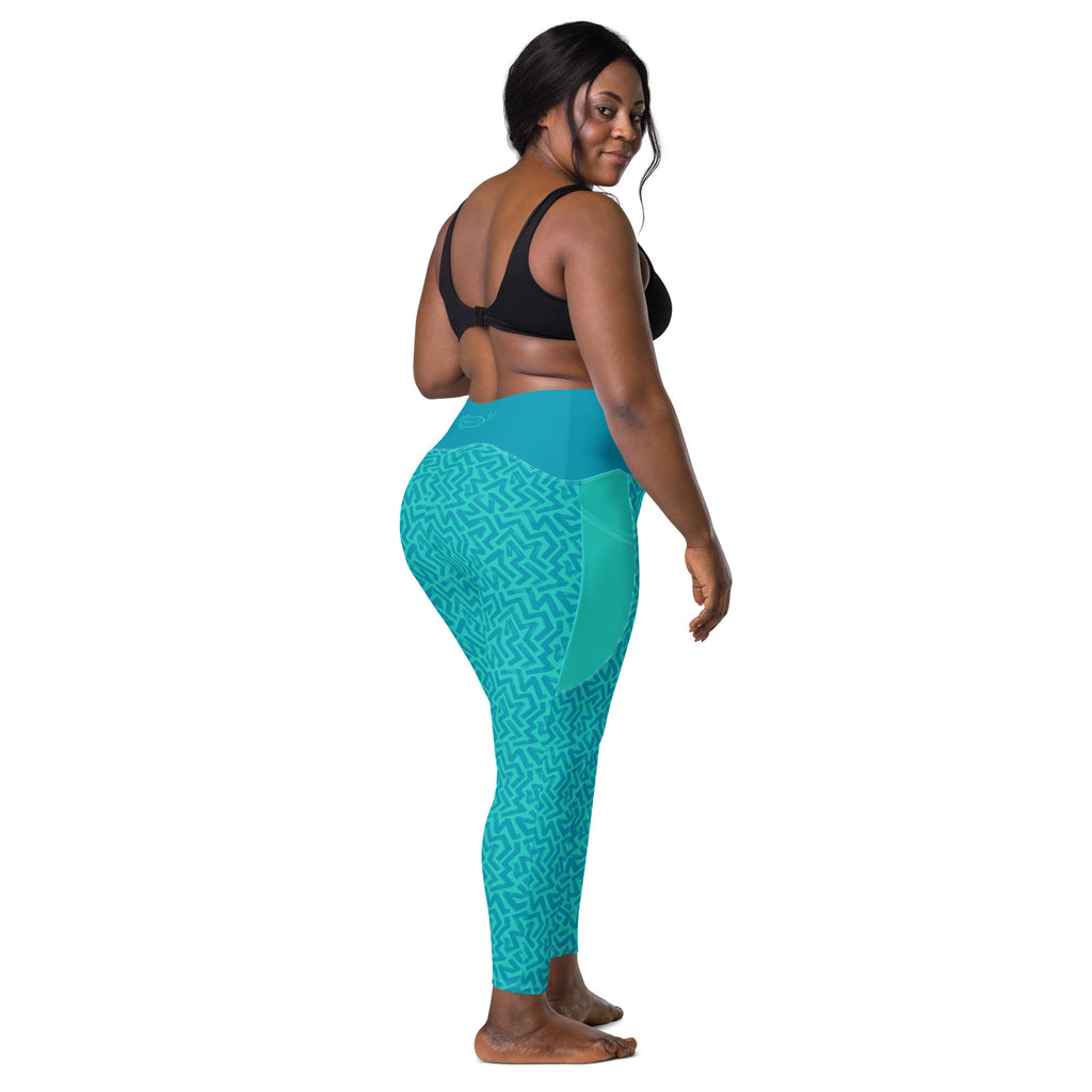 RECYCLED High Waist Pocket Leggings - 'Aquamarine'