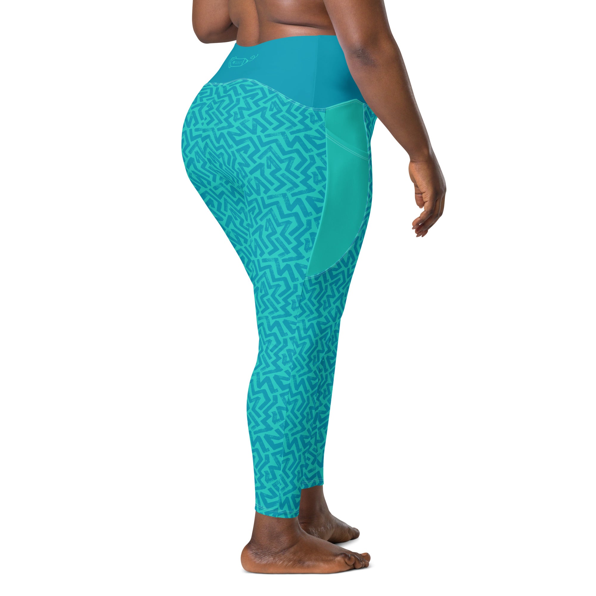 RECYCLED High Waist Pocket Leggings - 'Aquamarine'