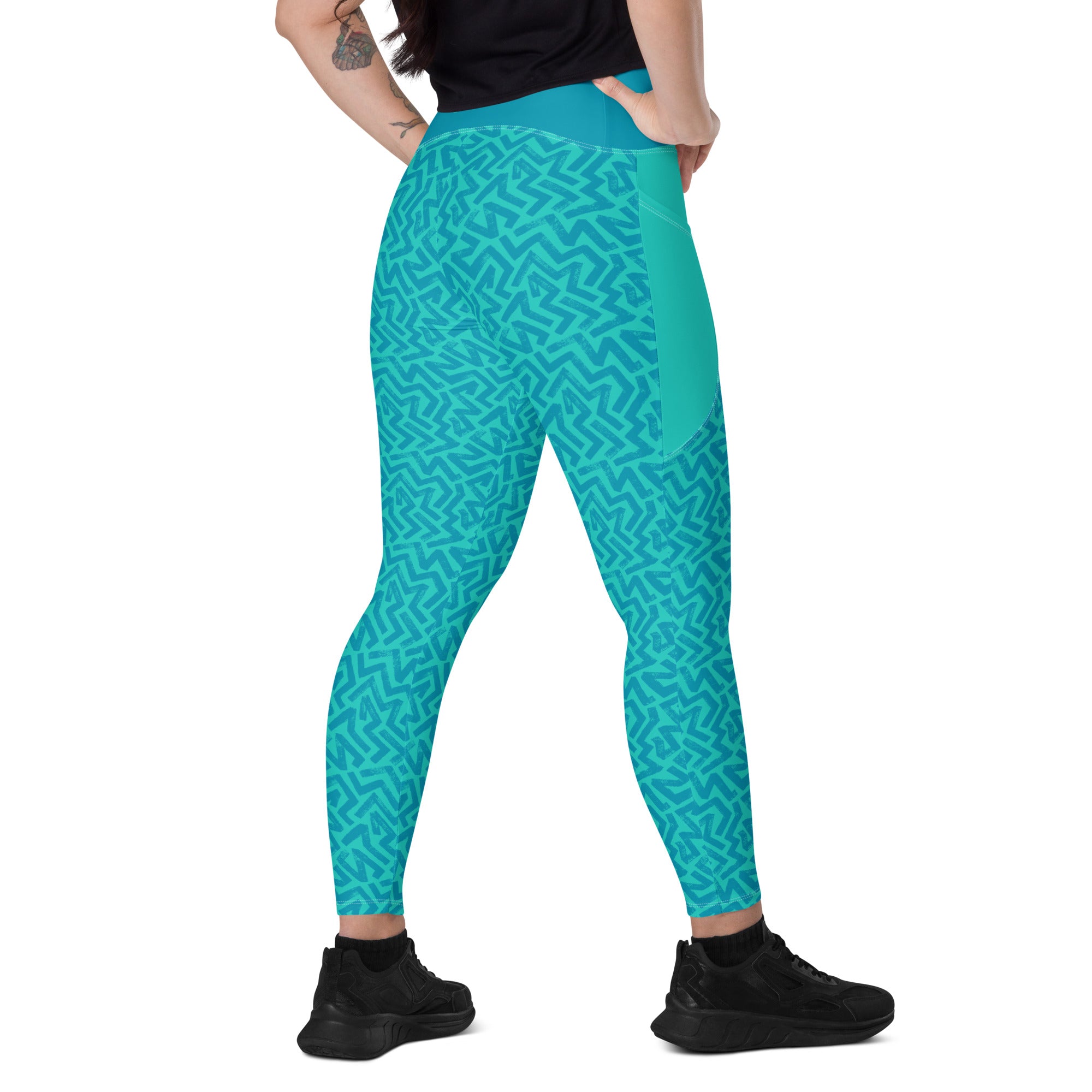 RECYCLED High Waist Pocket Leggings - 'Aquamarine'